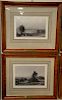 Set of four etchings to include The Meadows, Orange County, New York after Thomas Worthington Whittredge; On the Prairie afte