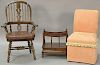 Three piece lot to include J. Robert Scott suede upholstered side chair, a canterbury (ht. 21in., wd. 20 1/2in.), and an armc