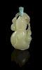 A White Jade Double-Gourd Form Snuff Bottle, Height 2 3/8 inches.