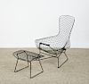 HARRY BERTOIA PAINTED WIRE 'BIRD' CHAIR AND OTTOMAN FOR KNOLL