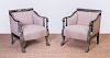 PAIR OF AMERICAN COLONIAL REVIVAL GREEN PAINTED ARMCHAIRS