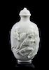 A White Glazed Biscuit Porcelain Snuff Bottle, Height 3 inches.