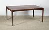 ROSEWOOD GRAINED LAMINATE DINING TABLE, MODERN