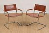 PAIR OF MART STAM CHROME AND LEATHER CANTILEVER CHAIRS