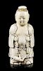 A Carved Ivory Figural Snuff Bottle, Height overall 3 3/8 inches.