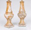 PAIR OF FRENCH PAINTED COMPOSITION BALUSTER-FORM LAMPS