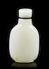 A White Jade Snuff Bottle, Height 2 1/4 inches.
