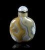 A Banded Agate Snuff Bottle, Height 1 7/8 inches.