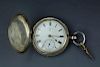 Vintage sterling silver hunter pocket watch with key by Rotherhams London. Good movements