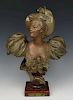 19C Victor Bruyneel Bronzed Metal Bust "Libellule"