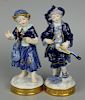 Dresden Volkstedt pair of figurines Boy & Girl