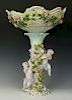 Antique 19C Schierholz Figural Compote with Two Cherubs