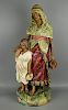 27" antique Austrian figurine "Eastern Woman with Boy"