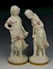 Royal Worcester Hadley figurines "Before & Against Wind"
