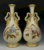 19C large 16" Royal Worcester 1165 Dragon Handle Vases