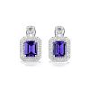 A Pair of 14K White Gold Tanzanite and Diamond Earrings
