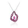 An 18K White Gold Sapphire and Diamond Pendant Necklace
