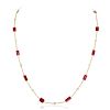 An 18K Gold Ruby and Diamond by the Yard Chain