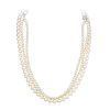 A Sterling Silver Clasped Long Strand Cultured Pearl Necklace