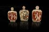 Three Ivory Snuff Bottles, Height of tallest overall 2 7/8 inches.