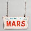 Two-sided "Rocket to Mars" Carnival Ride Sign
