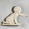 Carved and White-painted Trade Sign in the Form of a Crawling Baby