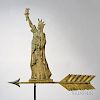 Rare Copper Statue of Liberty on Arrow Weathervane