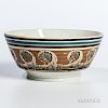 Slip- and Cable-decorated Pearlware Bowl