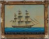 Honore Pellegrin (France, England, United States, 1793-1869), Ship Harrisburg of Boston O. Matthews Master, Entering Marseill