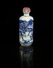 A Porcelain Cylindrical Snuff Bottle, Height 3 1/8 inches.