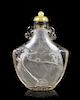 A Carved Rock Crystal Snuff Bottle, Height 2 1/4 inches.