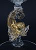 Six (6) Hand Blown Venetian Murano Art Glass Dolphin Stemware