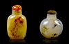 Two Agate Snuff Bottles, Height of taller 2 3/8 inches.