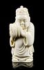A Carved Ivory Figural Snuff Bottle, Height overall 2 7/8 inches.