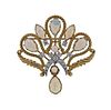 14K Gold Diamond Opal Pendant Brooch