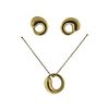 Tiffanyn&amp; Co Elsa Peretti 18K Gold Pendant Necklace Earrings
