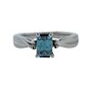 18K Gold Blue Diamond Ring