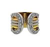 Cartier 18K Gold Diamond CC Cuff Ring