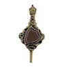 Antique 14K Gold Colored Stone Watch Fob Key
