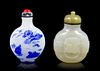 Two Peking Glass Snuff Bottles, Height of taller 2 7/8 inches.
