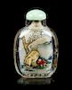 An Interior Painted Rock Crystal Snuff Bottle, Ye Xiaofeng, Height 2 1/8 inches.