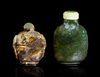 Two Hardstone Snuff Bottles, Height of taller 2 1/2 inches.