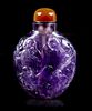 An Amethyst Quartz Snuff Bottle, Width of stand 11 inches.