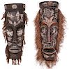 Two Monumental African Tribal Masks: Ht. 70"