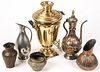 Russian Samovar & Copper/Pewter Vessels  (6 pc)