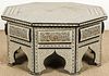 Old Syrian Octagonal Wood and Inlay Low Table with Drawers