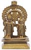 Bronze of Vitobha with Consort, India