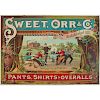 Rare Sweet Orr & Co. Tin Lithographed Advertising Sign in Near Mint Condition