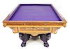 Monarch Billiards Table, Brunswick & Balke Co., Height 34 1/8 x width 101 1/4 x depth 55 inches.