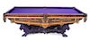 Monarch Pool Table with Side Pockets, Brunswick & Balke Co., Height 34 x width 101 1/2 x 55 1/2 inches.